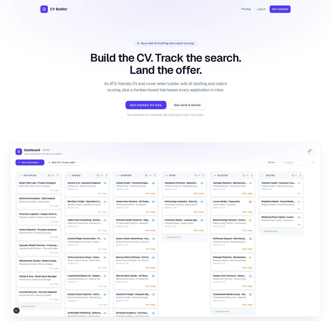 Screenshot of CV Builder